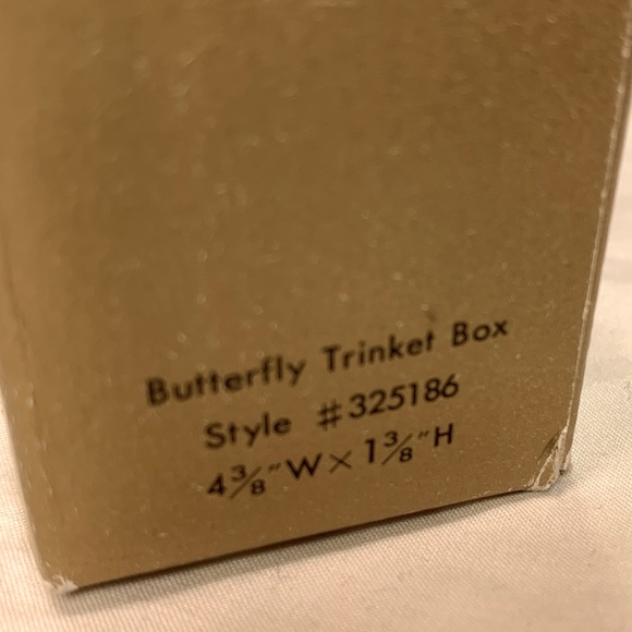 VINTAGE Eternal Crystal Clear Butterfly Shaped Trinket 4 3/8" original box NOS - Picture 7 of 13